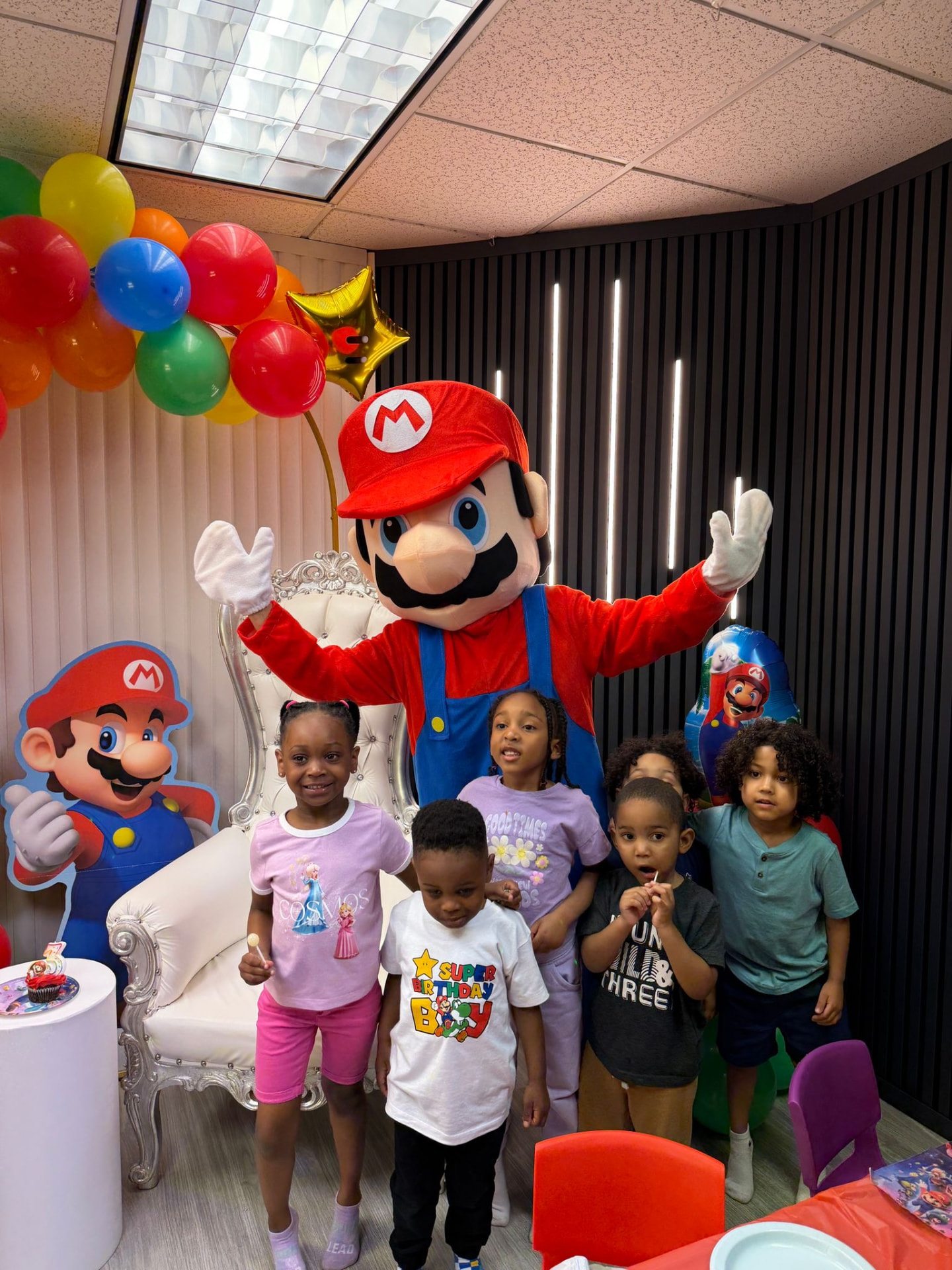 Super Mario birthday party setup