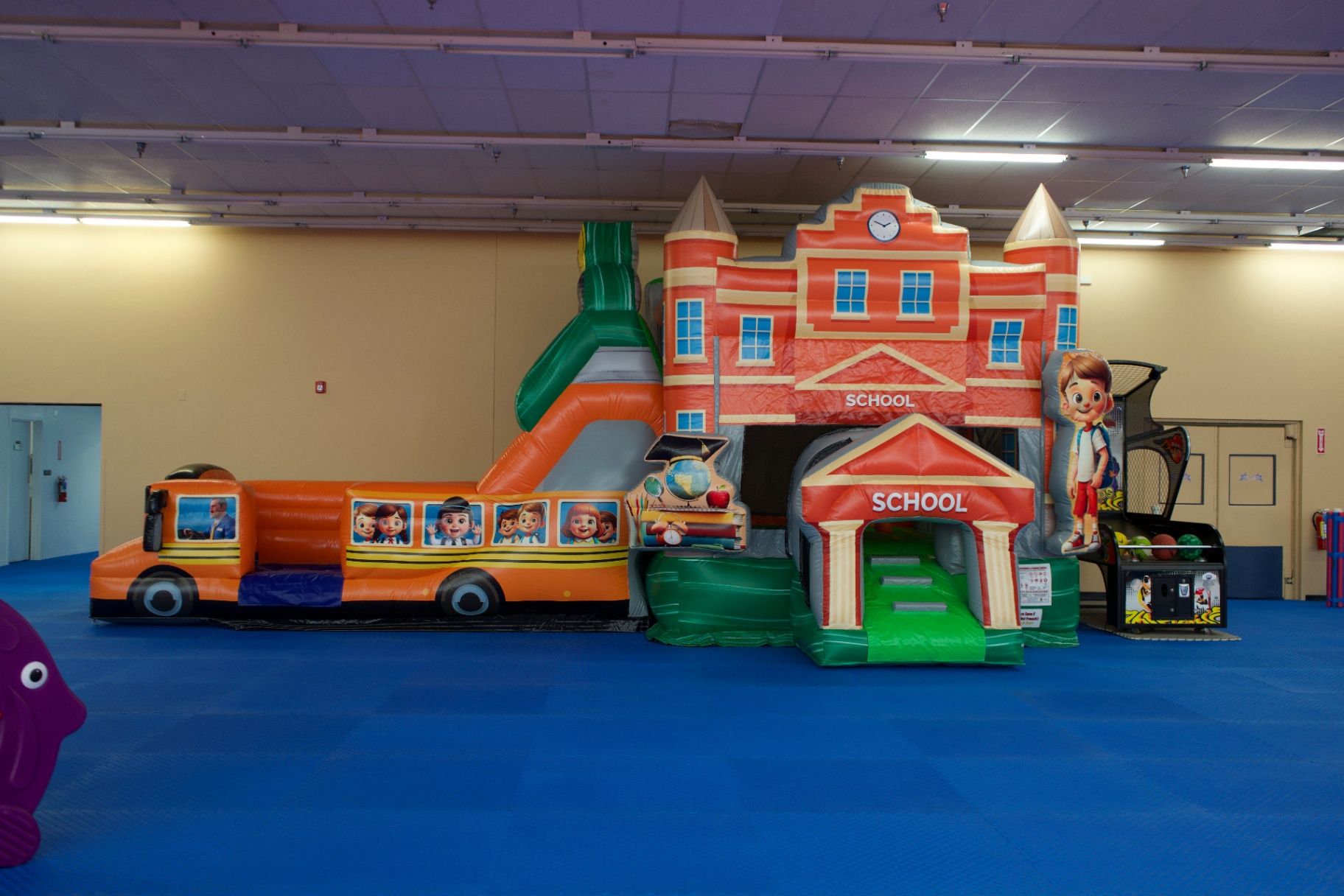 School-themed bounce house at Star Park Allentown
